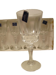 2 ~NIB VTG Lady Victoria Fine Crystal Stemware Glasses Cordial~Chantelle 2 oz