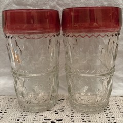 Tiffin Franciscan Set of 4 Highball Glasses Kings Crown Ruby Red Flash Cranberry