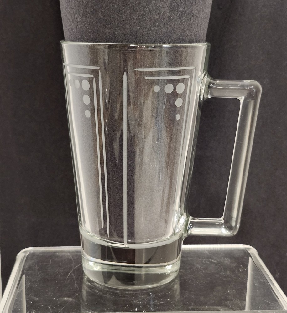 Princess House Aston Crystal Etched Beer Mug Glass 16 oz Art Deco Replacement