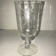 Heisey Orchid Wine Flower Etch Glass Vintage Elegant .