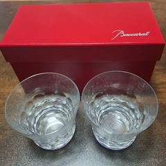 Baccarat Lucia 2013 Rock Glass Pair Set 2 pcs Crystal Made in France w/Box