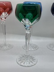 Faberge Crystal Lausanne Multicolored Liqueur Cordial Glasses Set Of 6