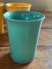 7 Vintage Hazel Atlas Moderntone Tumblers Set Milk Glass Platonite Juice retro
