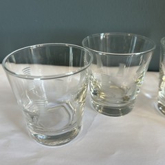 50s/60s Mid-Century Modern Libbey Etched Rocks Whiskey Glasses | Set of 4