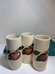 Vintage Franciscan Apple Blossom Drinking Glass Tumblers Set Of 3 Earthenware