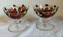 Vintage Set Of 2 Franciscan Apple Stem Ware Sherbet Fruit Glasses 3” Tall