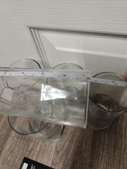 Crisa Set of 4 Panel Glass Flat Bottom Tumblers 6 1/8″
