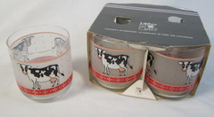 Set of 4 Libbey St Clair Cow 10oz Drinking Glasses- New Old Stock – Box Damage