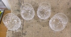 Signed Royal Brierly Honeybourne Pattern Cut Crystal Brandy Glasses-Set of Four