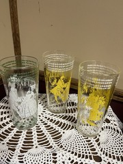 Vintage Hazel Atlas “Americana” Series Drinking Glasses/Tumblers – Set Of 3