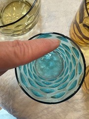 VTG Depression Glass Lot Of 6 Inverted Thumbprint Multicolored