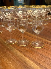 101 Pc, Belle Époque Gilt-Monogrammed Glass Service, in the manner of Baccarat