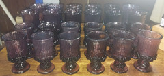 12 MCM Fostoria Sorrento Plum 5″ Wine Glass Heavy Pressed Stem 2832 1972 EUC