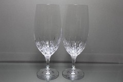 Two (2) Godinger Shannon Chelsea Iced Tea Clear Crystal Cut Vertical Lines MINT
