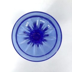 Vintage Avon Fostoria Blue Glass Goblet Set of 2 Martha & George Washington 1976