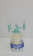 Nice Blue And White Windmill Juice Glass