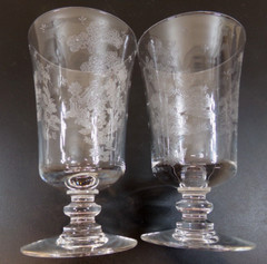 Fostoria Willow Pattern 4 1/2″ Juice Glasses & 5 3/4″ Water Glasses Footed – 5