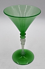 Steuben Green Jade with Alabaster Twist Stem, Cocktail Glass, Circa 1920