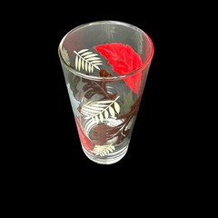 VTG LIBBEY TUMBLERS FALL LEAVES PATTERN SET/4 THANKSGIVING RED BROWN SAGE