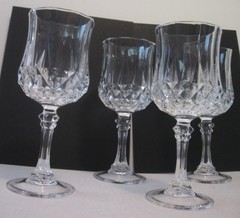 CRISTAL D’ARQUES France Longchamp 24% Lead Crystal Wine Glasses 7 1/4”’ 4 FOUR