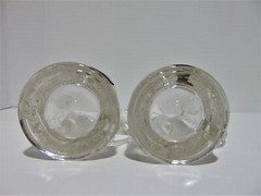 2 Fort Mugs Steins With Pewter Medallions Golf Themed Embossed Harvest Glass (P)