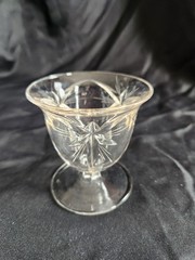 Vintage Oyster or Fruit Cocktail Clear Glass • 6 Point Starburst Pattern 3¼ Tall