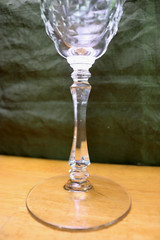 Vintage Rock Sharpe Vertical Wavy Cuts 4 Water Wine Glasses Goblets Knob Stem