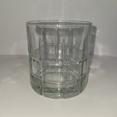 Anchor Hocking Manchester Plaid Tartan Clear Lowball Whiskey Glass-1459S7