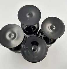 VTG Fostoria Black Onyx Goblets Wine Glasses Mixed Set Of 7 Biscayne, Silhouette