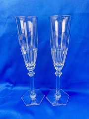 Baccarat Harcourt Eve Set of 2 Champagne Flutes Crystal France