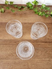 Set of 3 Antonio Garcia TX 5 3/4″ Flat Tumbler Drinking Glasses Heart Scrolls