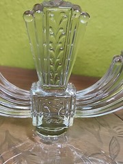 Double Light Candle Holders Tiffin-Franciscan Elegant Cut to Clear 20th Century