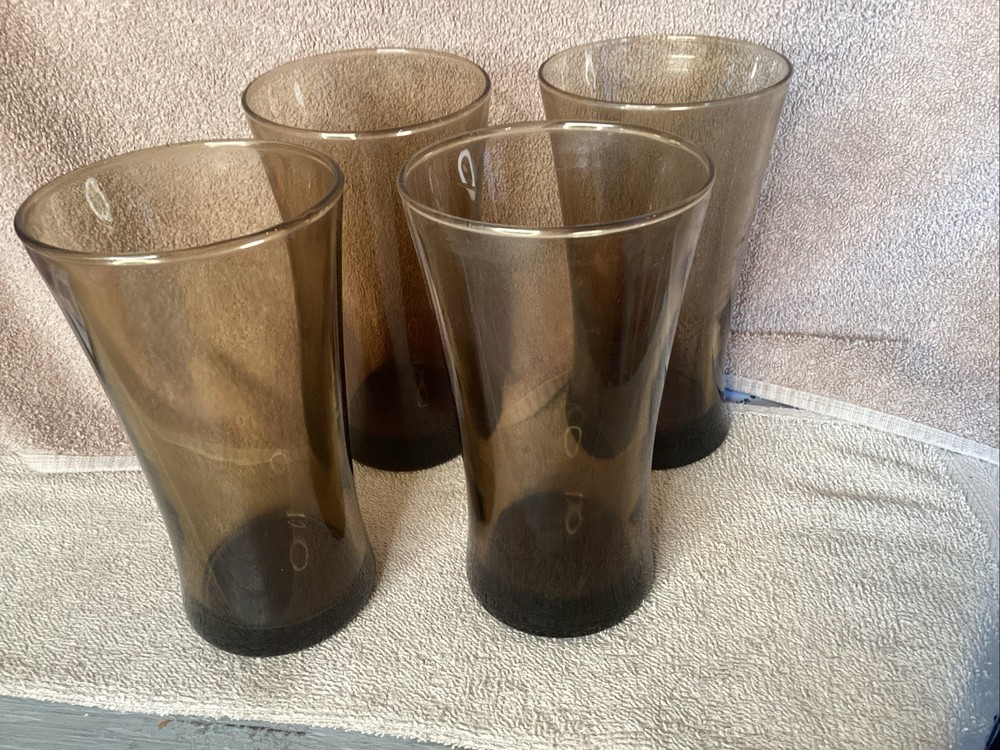 Linden Mocha Anchor Hocking set of 4 17 0z tumblers/glasses