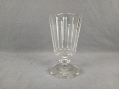 Mid 19th Century Victorian Era Bohemian Blown & Panel Cut Flint Glass Goblet