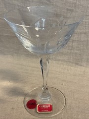 6 Vtg. Gorham Stemmed Crystal Sherbet/Champagne Glass Snow Blossom Pattern