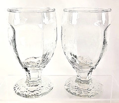 Vtg Libbey CHIVALRY Clear, Set of 2, 12 oz Water Glass Goblets Panel Textured