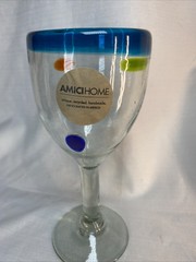 Amici Home Handcrafted Mexican Stemmed Wine Glass/Goblet