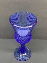 AVON Fostoria Cobalt Blue Glass Goblets George Washington