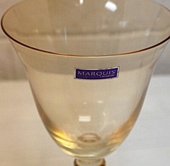 Waterford Marquis 8 3/3 inch water goblet gold glass purple label 2 available
