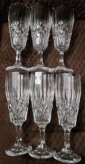 Royal Irish MEGAN Crystal Fluted Champagne Goblet LOT 6 Flute Glasses Ireland