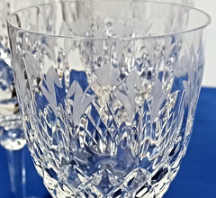 ASI Collection Crystal Wine Glasses 9 1/4″ Etched Floral Goblets Set of 6