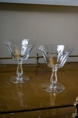 Fostoria Silver Vintage Flutes Coupe Low Sherbert Beaded Glasses