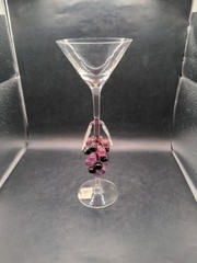 NEW Murano Hand Blown Art Glass GRAPES Martini Wine Champagne Goblet NWT 10.5″