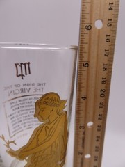 Vtg MCM Virgo Zodiac Glass Heavy Gold Tom Collins Barware Anchor Hocking