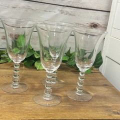4 Imperial Candlewick Ball Stem Clear Glass 7 3/8″ Water Wine Drink Goblets 8 oz