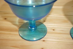 Stretch Glass Fenton? Celeste Blue (6) Sherbet or Champagne Glasses, 3 1/2″ S13