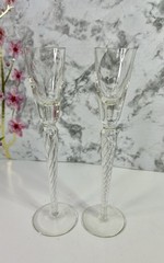Pair Stuart Crystal Iona Ariel Air Twist Cordial Aperitif Glasses Long Stem 8.5″
