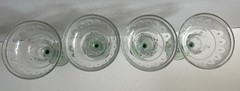 4 Vnt Cristal D’Arques-Durand Green Stem Sombrero Margarita Glasses 1990s France