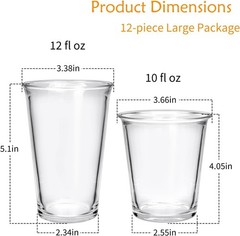 Highball Glass Set 12oz 10oz Stackable Tumblers Drinkware 12 Piece