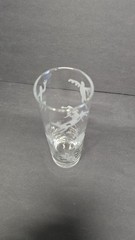 Etched Clear Highball Drinking Glass Tribal Animals Figures Contemporary Barware